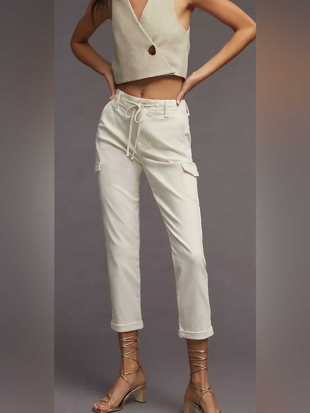 PAIGE Christy Mid-Rise Straight Cargo Jeans Size 32